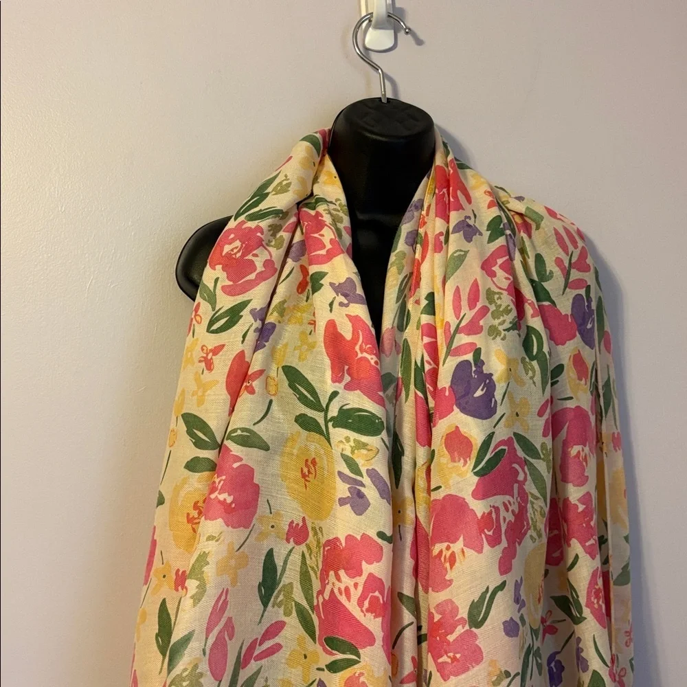 2 Chic Spring Floral Large Scarf Shawl Wrap Tassel OS